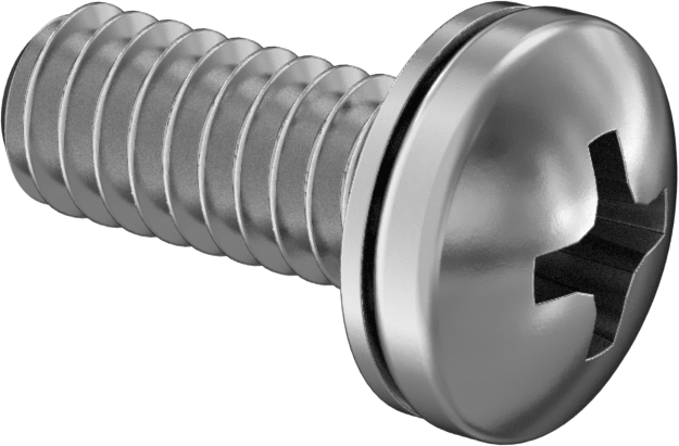 Çelik Silindir Başlı Vidalar, İç Dişli Kilit Pul ile, 1/4"-20 Diş, 5/8" Uzunluk