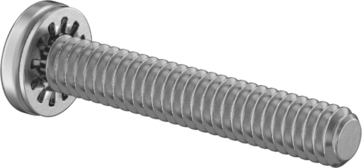 Çelik Silindir Başlı Vidalar, İç Dişli Kilit Pul ile, 1/4"-20 Diş, 1-1/2" Uzunluk