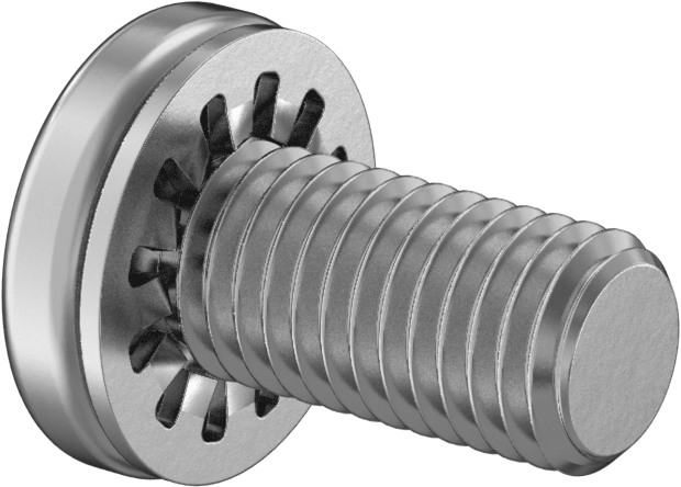 Çelik Silindir Başlı Vidalar, İç Dişli Kilit Pul ile, 1/4"-28 Diş, 1/2" Uzunluk
