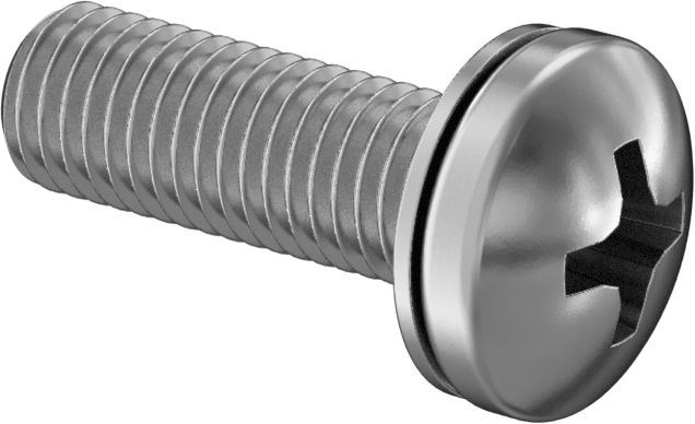 Çelik Silindir Başlı Vidalar, İç Dişli Kilit Pul ile, 1/4"-28 Diş, 3/4" Uzunluk