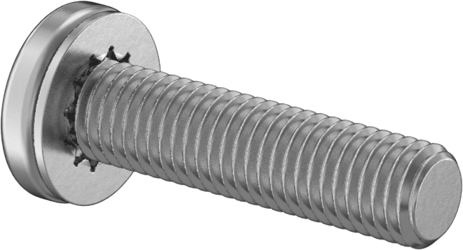 Çelik Silindir Başlı Vidalar, İç Dişli Kilit Pul ile, 1/4"-28 Diş, 1" Uzunluk