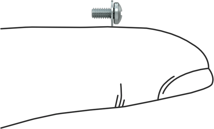 Çelik Silindir Başlı Vidalar, İç Dişli Kilit Pul, M2 x 0,4 mm Diş, 4 mm Uzunluk
