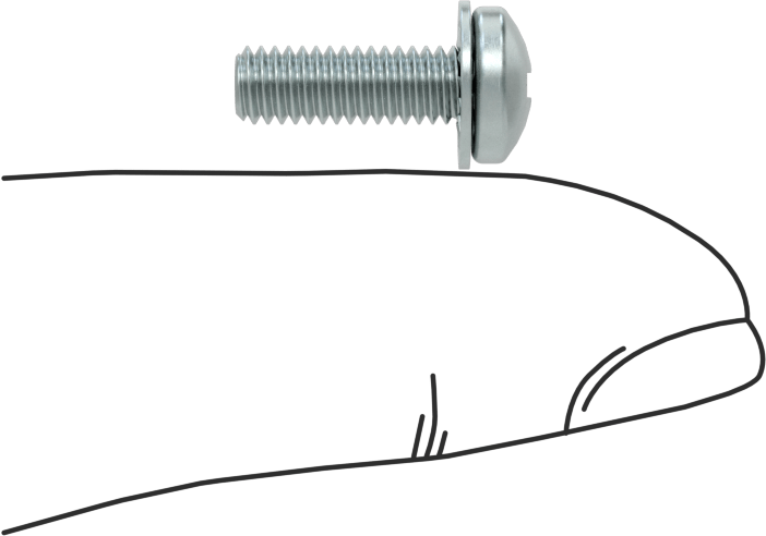 Çelik Silindir Başlı Vidalar, İç Dişli Kilit Pul, M4 x 0,7 mm Diş, 12 mm Uzunluk