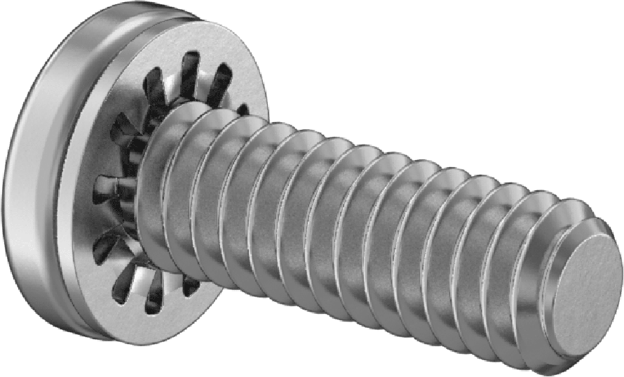 Çelik Silindir Başlı Vidalar, İç Dişli Kilit Pul ile, 1/4"-20 Diş, 3/4" Uzunluk