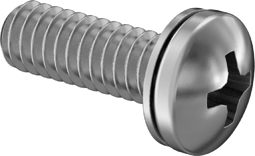 Çelik Silindir Başlı Vidalar, İç Dişli Kilit Pul ile, 1/4"-20 Diş, 3/4" Uzunluk