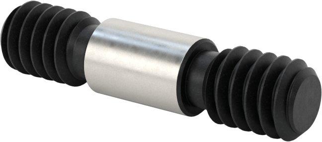 Her İki Ucu Dişli Alaşımlı Çelik Omuzlu Vida, 1/4"-20 Diş Boyutu, 1-1/8" Uzunluk