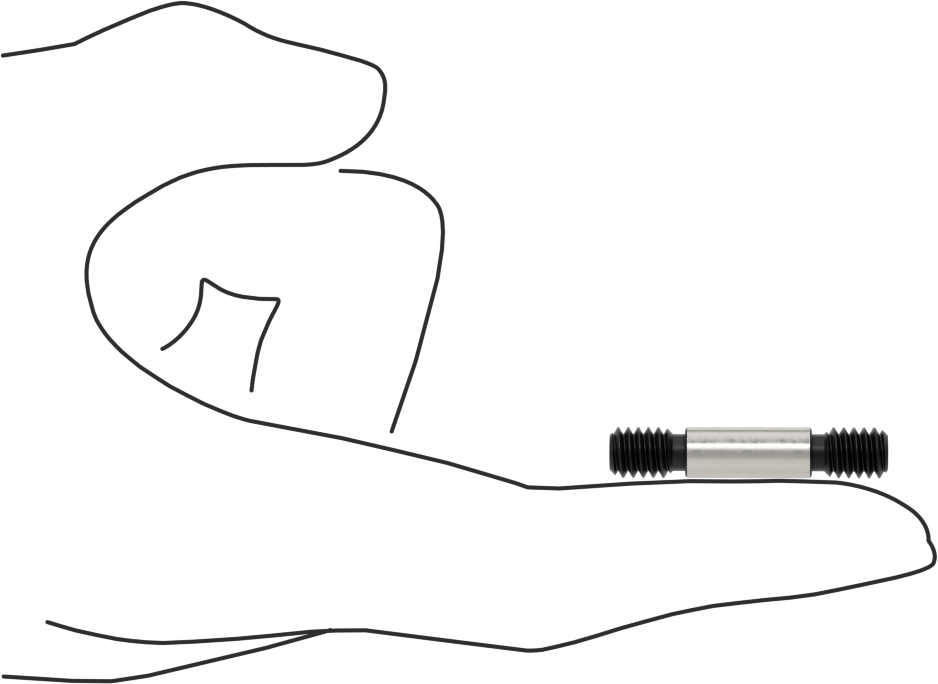 Her İki Ucu Dişli Alaşımlı Çelik Omuzlu Vida, 1/4"-20 Diş Boyutu, 1-3/8" Uzunluk