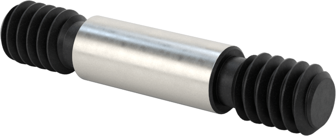 Her İki Ucu Dişli Alaşımlı Çelik Omuzlu Vida, 1/4"-20 Diş Boyutu, 1-3/8" Uzunluk