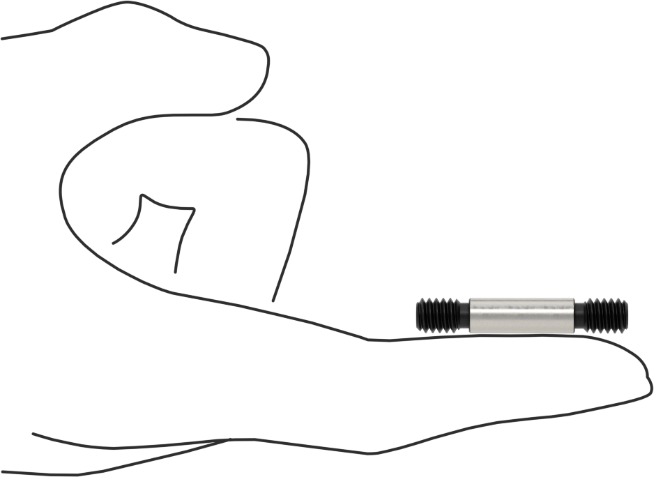 Her İki Ucu Dişli Alaşımlı Çelik Omuzlu Vida, 1/4"-20 Diş Boyutu, 1-1/2" Uzunluk