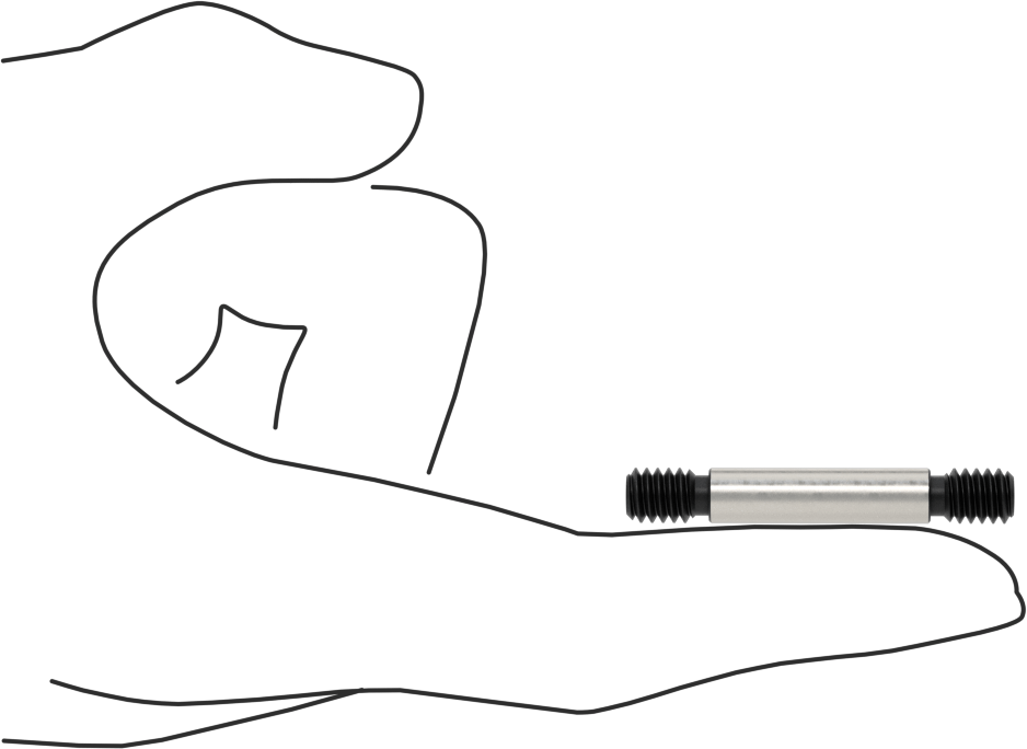 Her İki Ucu Dişli Alaşımlı Çelik Omuzlu Vida, 1/4"-20 Diş Boyutu, 1-3/4" Uzunluk