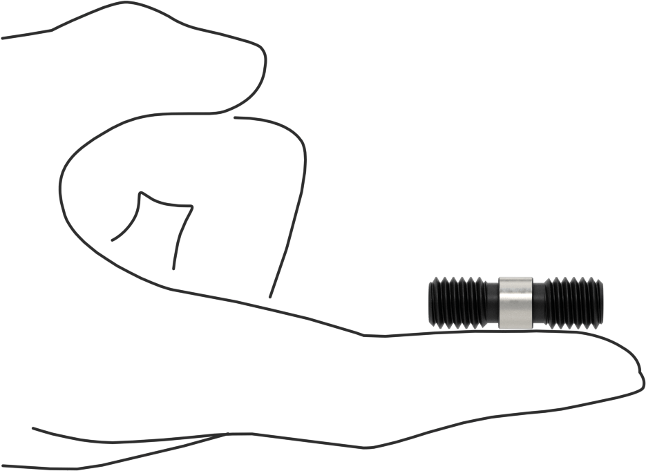 Her İki Ucu Dişli Alaşımlı Çelik Omuzlu Vida, 3/8"-16 Diş Boyutu, 1-1/4" Uzunluk