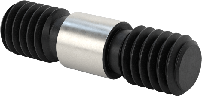 Her İki Ucu Dişli Alaşımlı Çelik Omuzlu Vida, 3/8"-16 Diş Boyutu, 1-3/8" Uzunluk