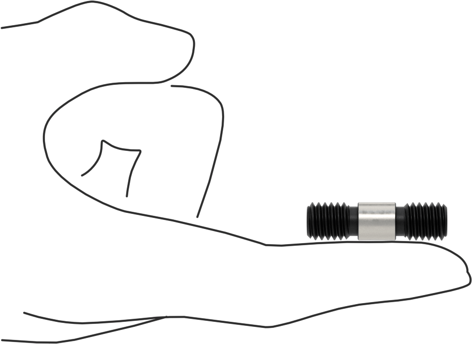 Her İki Ucu Dişli Alaşımlı Çelik Omuzlu Vida, 3/8"-16 Diş Boyutu, 1-3/8" Uzunluk