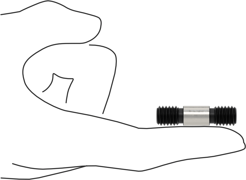 Her İki Ucu Dişli Alaşımlı Çelik Omuzlu Vida, 3/8"-16 Diş Boyutu, 1-1/2" Uzunluk