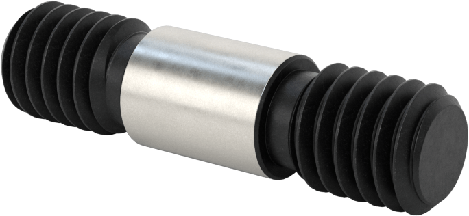 Her İki Ucu Dişli Alaşımlı Çelik Omuzlu Vida, 3/8"-16 Diş Boyutu, 1-1/2" Uzunluk
