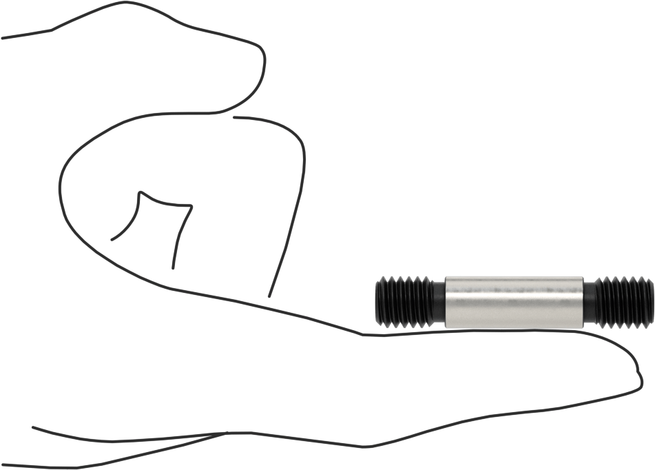 Her İki Ucu Dişli Alaşımlı Çelik Omuzlu Vida, 3/8"-16 Diş Boyutu, 2" Uzunluk