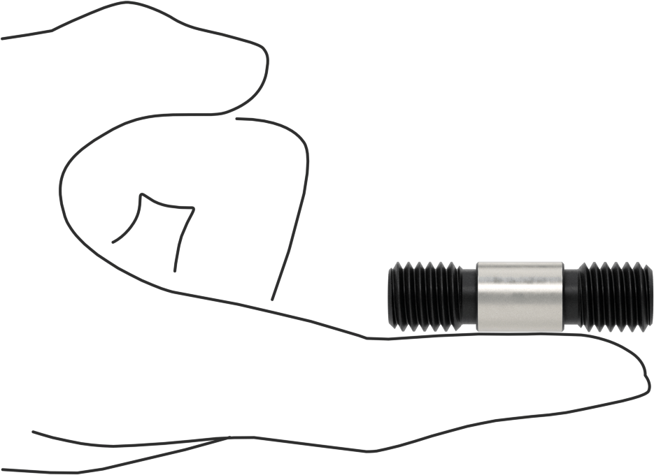 Her İki Ucu Dişli Alaşımlı Çelik Omuzlu Vida, 1/2"-13 Diş Boyutu, 1-7/8" Uzunluk