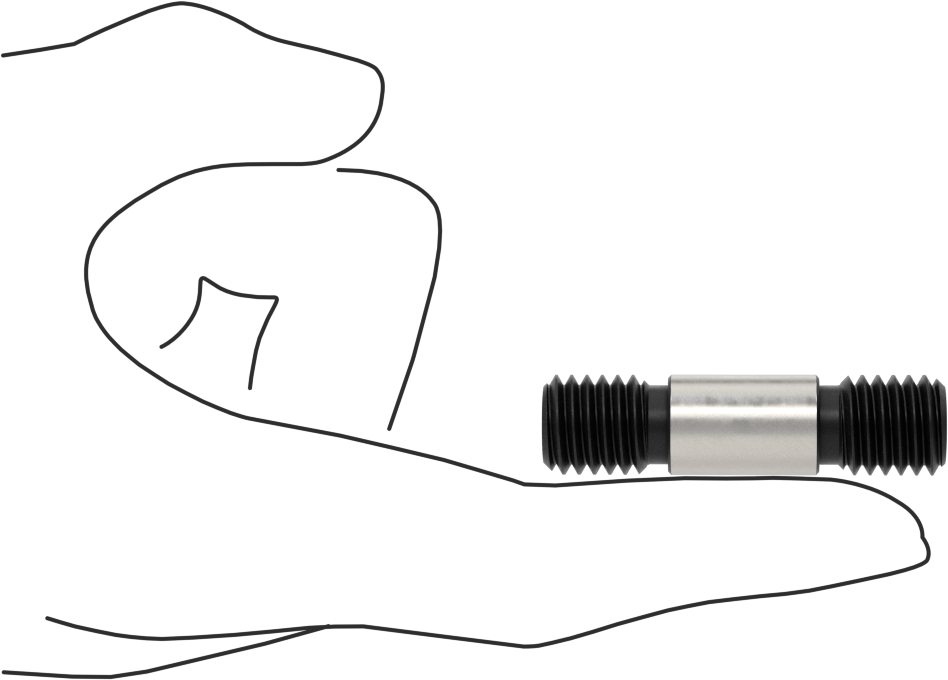 Her İki Ucu Dişli Alaşımlı Çelik Omuzlu Vida, 1/2"-13 Diş Boyutu, 2" Uzunluk