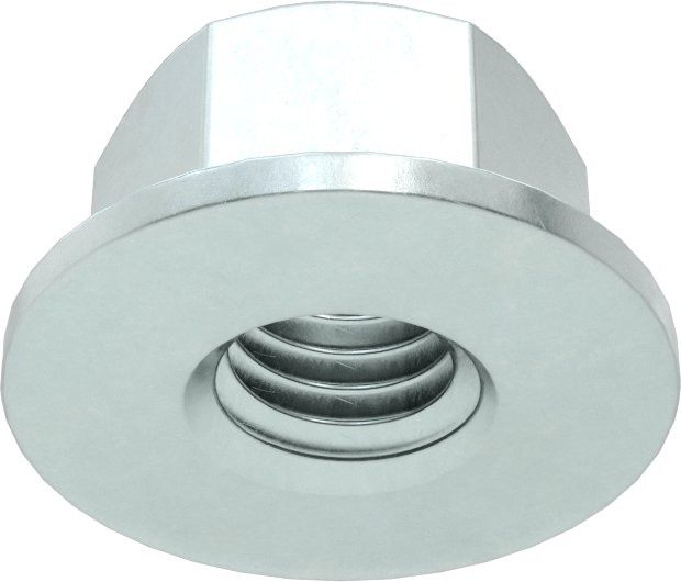 Orta Mukavemetli Çelik Deforme Dişli Flanş Somunu, Çinko Kaplamalı, M5 x 0,8 mm Diş Boyutu