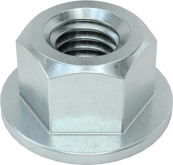 Orta Mukavemetli Çelik Deforme Dişli Flanş Somunu, Çinko Kaplamalı, M5 x 0,8 mm Diş Boyutu