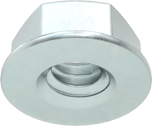 Orta Mukavemetli Çelik Deforme Dişli Flanş Somunu, Çinko Kaplamalı, 1/4"-20 Diş Boyutu