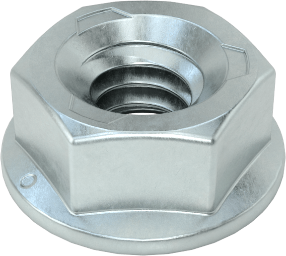 Orta Mukavemetli Çelik Deforme Dişli Flanş Somunu, Çinko Kaplamalı, 1/4"-20 Diş Boyutu