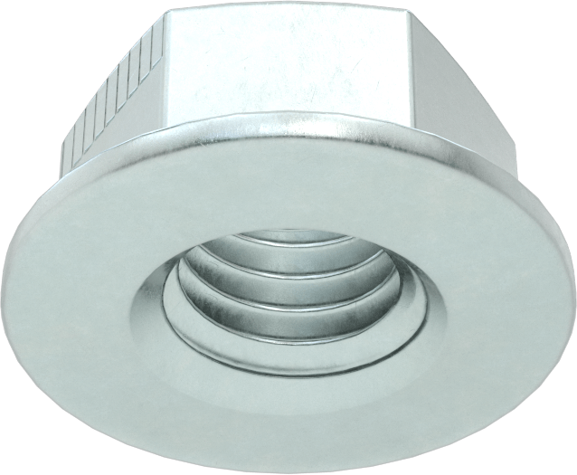 Orta Mukavemetli Çelik Deforme Dişli Flanş Somunu, Çinko Kaplamalı, 1/2"-13 Diş Boyutu