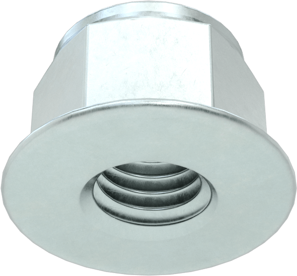 Çinko Kaplı Naylon Ekli Flanş Somunu, Yüksek Mukavemetli Sınıf 10 Çelik, M8 x 1,25 mm Diş Boyutu