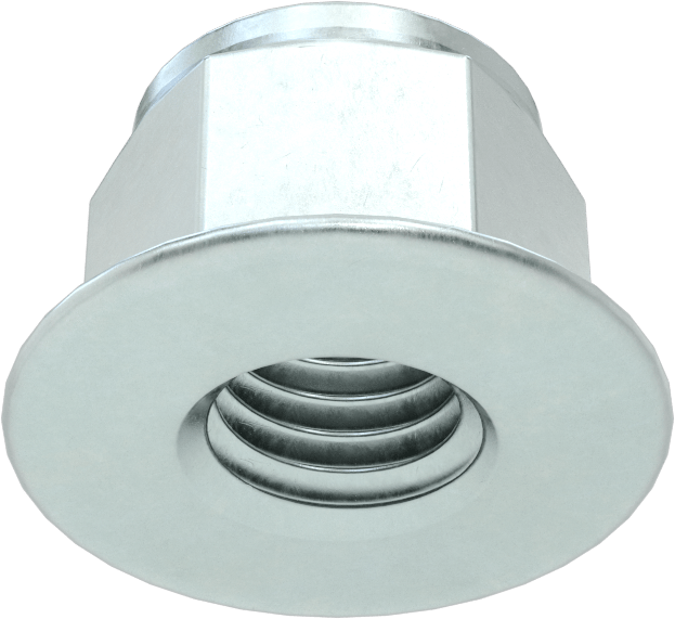 Çinko Kaplı Naylon Ekli Flanş Somunu, Yüksek Mukavemetli Sınıf 10 Çelik, M10 x 1,5 mm Diş Boyutu