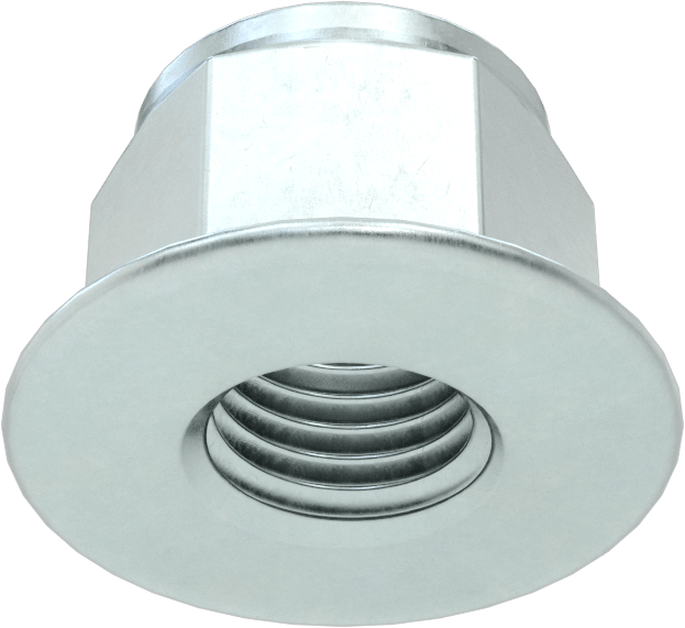 Çinko Kaplı Naylon Ekli Flanş Somunu, Yüksek Mukavemetli Sınıf 10 Çelik, M10 x 1,25 mm Diş Boyutu