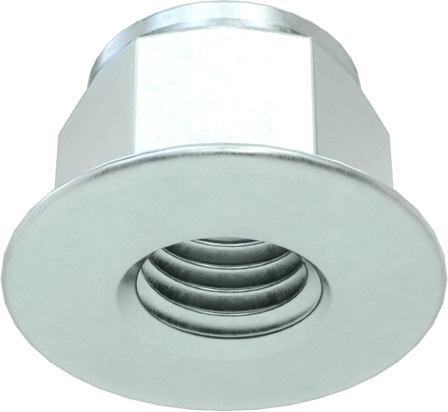 Çinko Kaplı Naylon Ekli Flanş Somunu, Yüksek Mukavemetli Sınıf 10 Çelik, M12 x 1,75 mm Dişli Boyutu