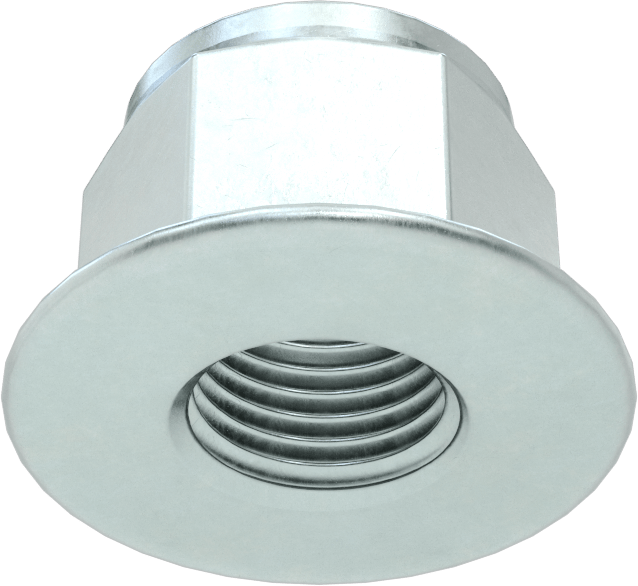Çinko Kaplı Naylon Ekli Flanş Somunu, Yüksek Mukavemetli Sınıf 10 Çelik, M12 x 1,25 mm Diş Boyutu