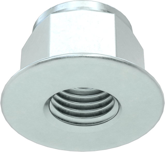 Çinko Kaplı Naylon Ekli Flanş Somunu, Yüksek Mukavemetli Sınıf 10 Çelik, M12 x 1,5 mm Diş Boyutu