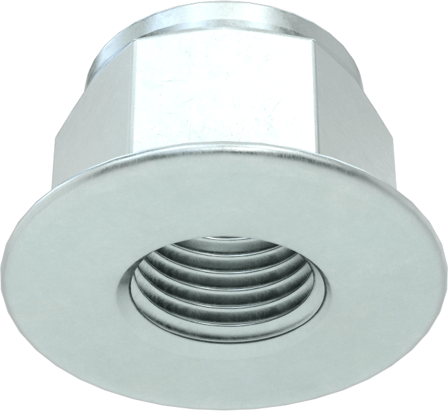 Çinko Kaplı Naylon Ekli Flanş Somunu, Yüksek Mukavemetli Sınıf 10 Çelik, M14 x 1,5 mm Diş Boyutu