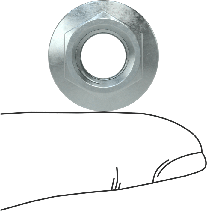 Orta Mukavemetli Çelik JIS Flanş Somunları, Çinko Kaplamalı, M10 x 1,25 mm Diş Boyutu