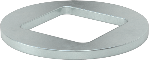 Kare Boyunlu Cıvatalar için Pullar, Çinko Kaplı Çelik, 1/2" Vida Boyutu için, 0,555" İç Genişlik