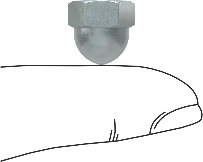 Düşük Mukavemetli Çelik Deforme Edilmiş Dişli Kapak Somunları, Çinko Kaplamalı, 1/4"-20 Diş Boyutu