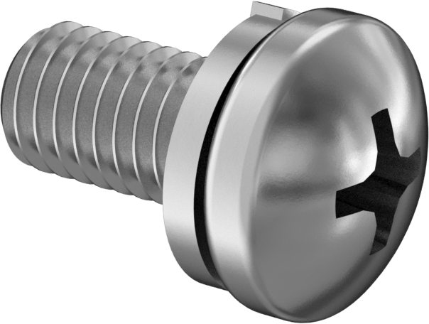 Çinko Kaplı Çelik Silindir Başlı Vidalar, Yarık Kilit Pul ile, M5 x 0,80 mm Diş, 10 mm Uzunluk