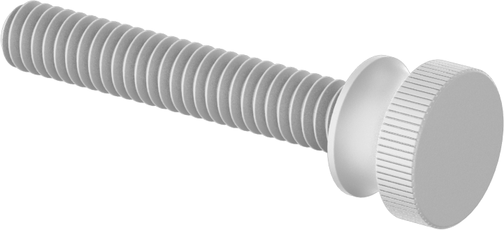 Cam Dolgulu Naylon Yükseltilmiş Başlı Parmak Vidaları, Yüksek Mukavemetli, 1/4"-20 Diş Boyutu, 1-1/2" Uzunluk
