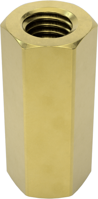 Pirinç Bağlantı Somunu, 1/4"-28 Diş Boyutu, 7/8" Uzunluk