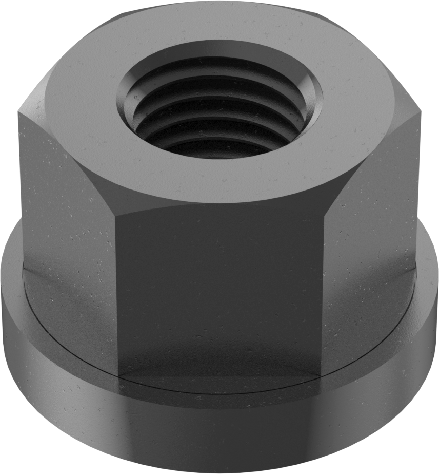 Siyah Oksit Çelik Dönen Flanş Somunu, M16 x 2 mm Diş Boyutu