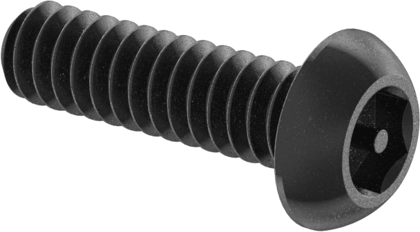 Kurcalanmaya Dayanıklı Düğme Başlı Altıgen Tahrikli Vidalar, Alaşımlı Çelik, 6-32 Diş, 1/2" Uzunluk