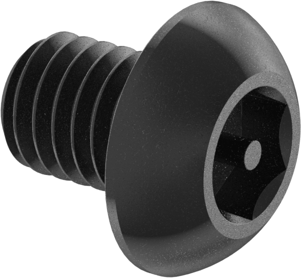 Kurcalanmaya Dayanıklı Düğme Başlı Altıgen Tahrikli Vidalar, Alaşımlı Çelik, 10-32 Diş, 1/4" Uzunluk