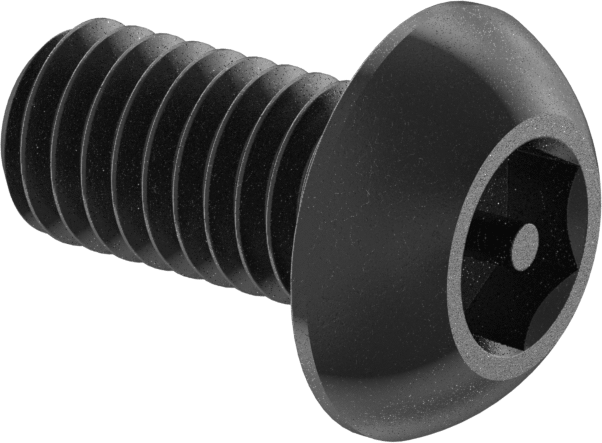 Kurcalanmaya Dayanıklı Düğme Başlı Altıgen Tahrikli Vidalar, Alaşımlı Çelik, 10-32 Diş, 3/8" Uzunluk