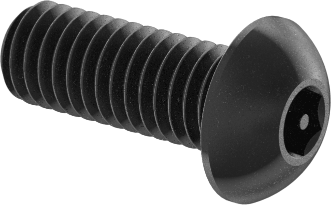 Kurcalanmaya Dayanıklı Düğme Başlı Altıgen Tahrikli Vidalar, Alaşımlı Çelik, 3/8"-16 Diş, 1" Uzunluk