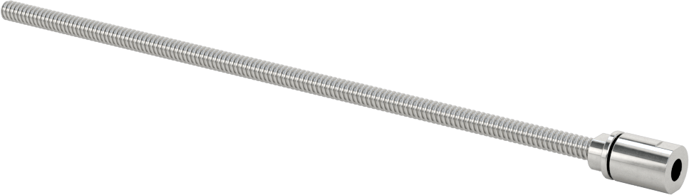 Ultra Hassas Kurşun Vida, Tek Bağlantı Ucu, 17-4 PH Paslanmaz Çelik, M4 x 1 mm Diş, 8,5 mm Çap