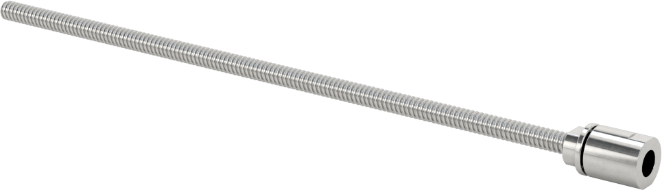 Ultra Hassas Kurşun Vida, Tek Bağlantı Ucu, 17-4 PH Paslanmaz Çelik, M4 x 1 mm Diş, 9,5 mm Çap