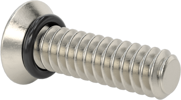Sızdırmaz 316 Paslanmaz Çelik Phillips Düz Başlı Vidalar, Buna-N O-Ring ile, 6-32 Diş Boyutu, 1/2" Uzunluk