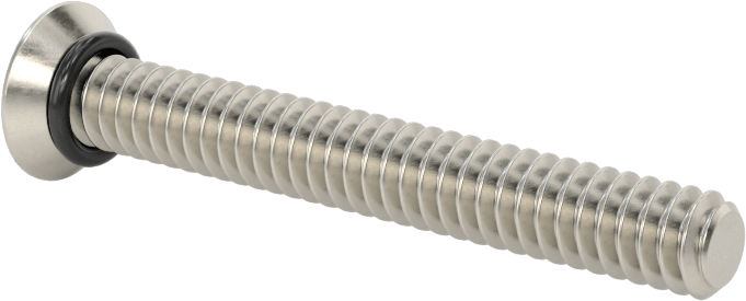 Sızdırmaz 316 Paslanmaz Çelik Phillips Düz Başlı Vidalar, Buna-N O-Ring ile, 10-24 Diş Boyutu, 1-1/2" Uzunluk