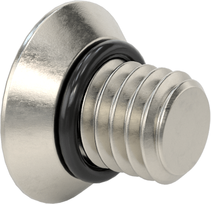 Sızdırmaz 316 Paslanmaz Çelik Phillips Düz Başlı Vidalar, Buna-N O-Ring ile, 10-32 Diş Boyutu, 1/4" Uzunluk
